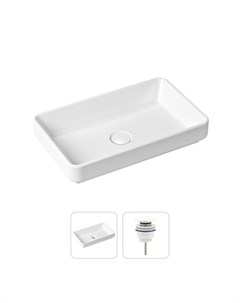 Комплект 2 в 1 Bathroom Sink 21520817 накладная фарфоровая раковина 55 см донный клапан Lavinia boho