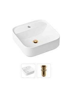 Комплект 2 в 1 Bathroom Sink 21520842 накладная фарфоровая раковина 42 см донный клапан Lavinia boho