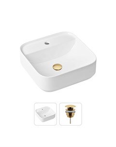 Комплект 2 в 1 Bathroom Sink 21520843 накладная фарфоровая раковина 42 см донный клапан Lavinia boho