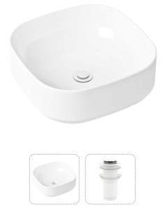 Комплект 2 в 1 Bathroom Sink 21520836 накладная фарфоровая раковина 40 см донный клапан Lavinia boho