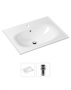 Комплект 2 в 1 Bathroom Sink 21520868 врезная фарфоровая раковина 60 см донный клапан Lavinia boho