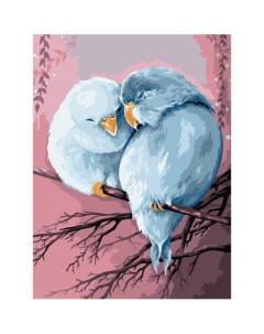 Картина по номерам на холсте Милая пара 30 х 40 с акриловыми красками и кистями Три совы