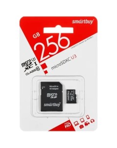 Карта памяти 256Gb microSDXC Class 10 UHS I U3 адаптер SB256GBSDU3 01 Smartbuy