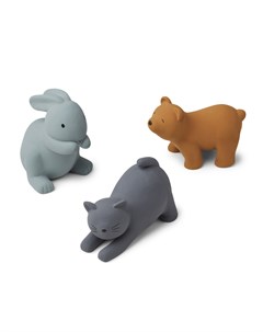 Набор игрушек для ванной Кот кролик и медведь мульти микс с голубым Liewood