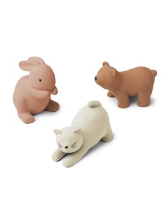 Набор игрушек для ванной Кот кролик и медведь мульти микс с розовым Liewood