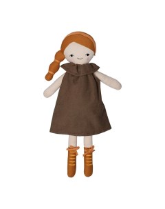 Текстильная кукла Acorn в коричневом платье 40 см Fabelab