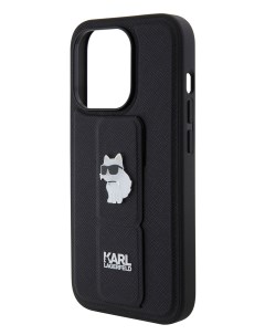 Чехол для iPhone 15 Pro с ремешком и функцией подставки черный Karl lagerfeld