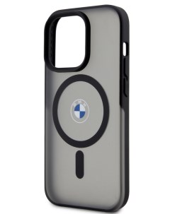 Чехол для iPhone 15 Pro с матовым покрытием и функцией MagSafe прозрачно черный Bmw