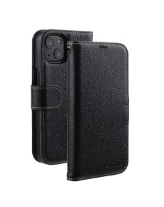 Кожаный чехол книжка Wallet Book Type для iPhone 15 Plus черный Melkco