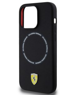 Чехол для iPhone 15 Pro с покрытием Soft touch и функцией MagSafe черный Ferrari