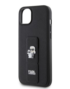 Чехол для iPhone 15 Plus с ремешком и функцией подставки черный Karl lagerfeld