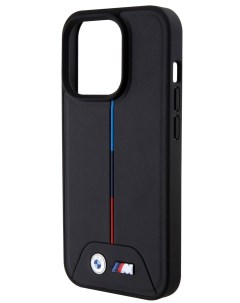 Чехол для iPhone 15 Pro Max из экокожи с функцией Magsafe Quilted Tricolor черный Bmw