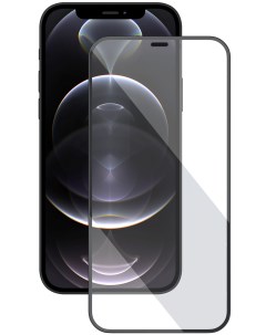 Стекло на iPhone 12 3D с черной рамкой глянцевое олеофобное покрытие Mobler