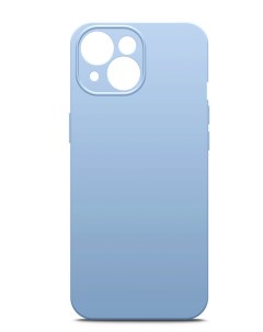 Чехол для Apple iPhone 15 Soft touch с подкладкой из микрофибры голубой Miuko