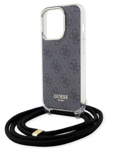 Чехол для iPhone 15 Pro с регулируемым шнурком и принтом 4G черный Guess