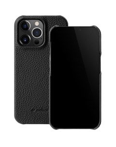 Кожаный чехол накладка Snap Cover для iPhone 15 Pro черный Melkco