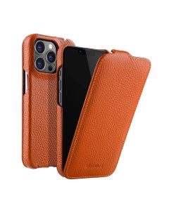 Кожаный чехол флип Jacka Type для Apple iPhone 15 Pro оранжевый Melkco