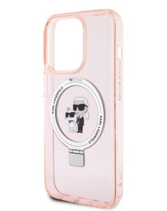 Чехол для iPhone 15 Pro с функцией подставки и MagSafe розовый Karl lagerfeld