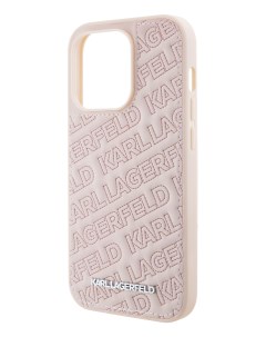 Чехол для iPhone 15 Pro из экокожи стеганый розовый Karl lagerfeld