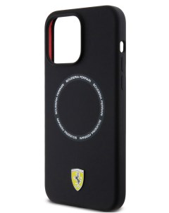 Чехол для iPhone 15 Pro Max с покрытием Soft touch и функцией MagSafe черный Ferrari