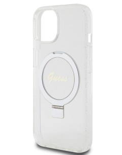 Чехол для iPhone 15 Plus с MagSafe и функцией подставки прозрачный Guess