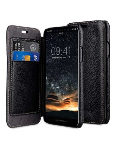 Кожаный чехол книжка Face Cover Type для iPhone 15 черный Melkco