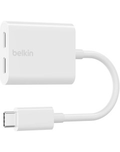 Адаптер 2xUSB C USB C AUDIO CHARGE белый Belkin