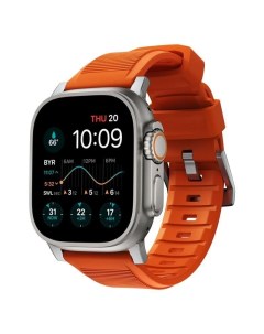 Ремешок Rugged для Apple Watch 49 45 44 42 мм NM01287285 Оранжевый серебристый Nomad