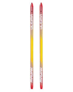 Детские подростковые деревянные лыжи Маяк 170 см с креплением NNN красно желтые Лыжная фабрика маяк