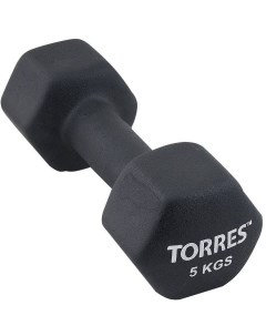 Неразборная гантель неопреновая PL5501 1 x 5 кг черный Torres