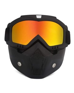 Маска очки для лыжников сноубордистов модель 200 черно золотая Filinn