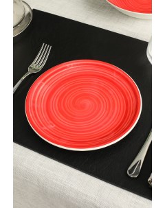 Тарелка десертная 20 5 см красный керамика 7269619 Coincasa