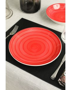 Тарелка обеденная 26 см красный керамика 7269617 Coincasa
