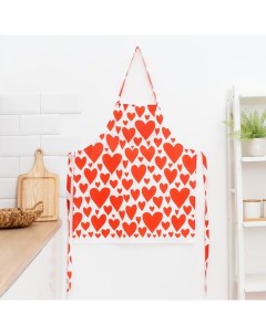 Фартук Red hearts 60х65см 100 хл саржа 190 г м2 Этель