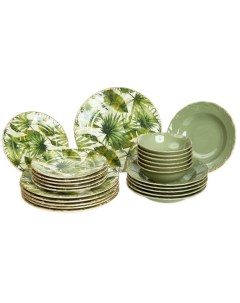 Столовый сервиз 24 предмета на 6 персон Зелёный Tulu porselen