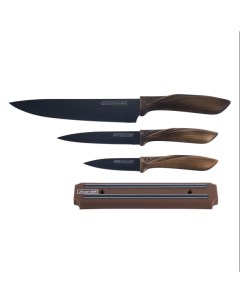 Набор куxонныx ножей 4 предмета 3 ножа держатель КМ 5167 Kamille