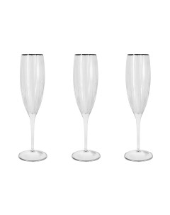 Набор бокалов для шампанского Пиза серебро хрусталь 6шт 150мл SM2103 SAL Same