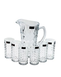 Кувшин для воды и стаканы 1 5 л стекло 789532 Remecoclub
