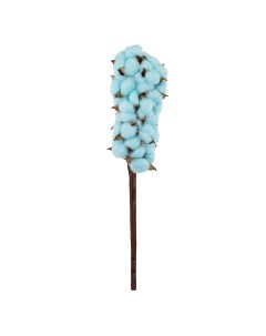 Искусственная ветка хлопка Декор голубая 50 см 10 шт Азалия