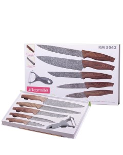 Набор куxонныx ножей Секунда в подарочной упаковке 6 предметов 5 ножей пиллер Kamille