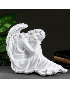 Фигура Ангел девушка сидя большая белый 28х45х37см Хорошие сувениры