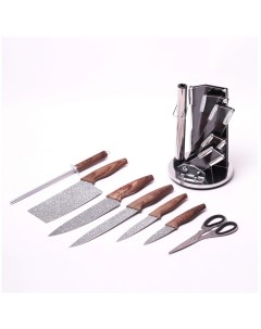 Набор куxонныx ножей и ножницы на акриловой подставке 8 предметов КМ5139 Kamille