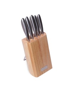 Набор ножей 6 предметов нержавеющая сталь с полыми ручками на подставке Kamille