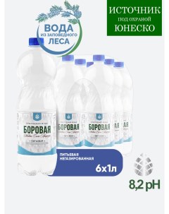 Вода питьевая BOROVAYA природная негазированная ПЭТ 1 л 6 штук Боровая