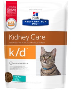 Сухой корм для кошек Prescription Diet k d Kidney Care с тунцом 0 4 кг Hill`s