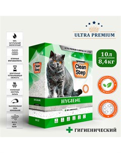 Наполнитель для кошачьего туалета комкующийся антибактериальный 10 л Clean step