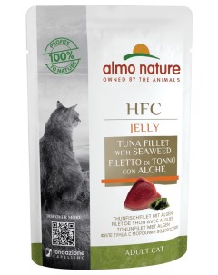 Влажный корм для кошек HFC Jelly с тунцом и морскими водорослями 24x55 г Almo nature