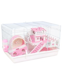 Клетка для грызунов Pink house белый металл пластик 47х30х30 см Не один дома