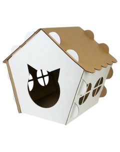 Домик для кошек с когтеточкой 45х41х45 5 см Пушистое счастье
