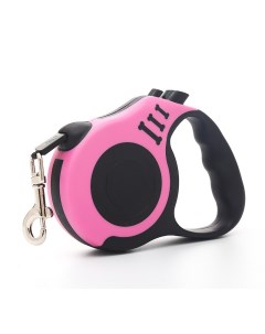 Поводок рулетка для собаки 5 м розовый цвет Nobrand